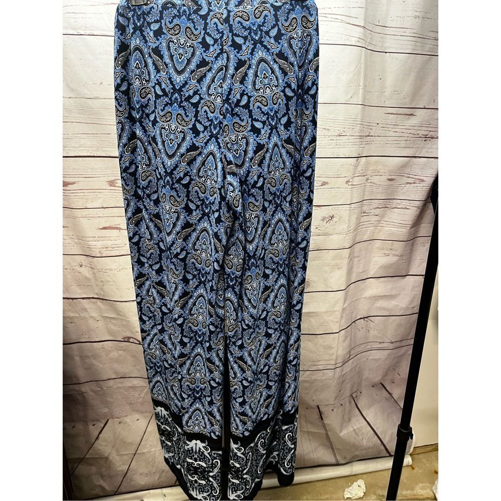 Cato Womens Wide Leg Palazzo Pants Blue Paisley Print Size M‎